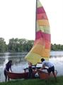 LOST: Jib sail (orange, yellow, and red) in Lake Calhoun (Lake Calhoun)